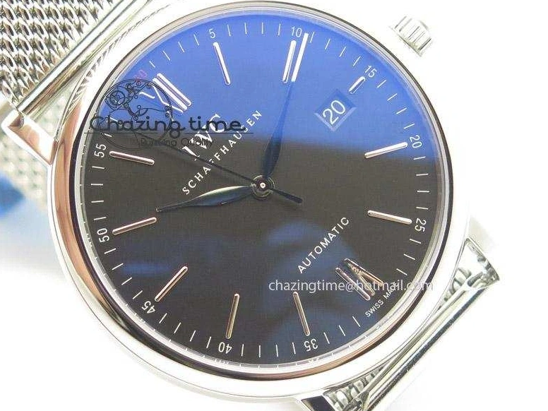 MIROTIME 1218 Portofino SCHAFFHAUSEN SS MKF 1:1 Best Edition Black Dial On Mesh Bracelet A Sporty 7342